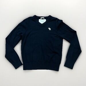 Abercrombie & Fitch V Neck Sweater Women's Large MOOSE Cotton Long Sleeve Light